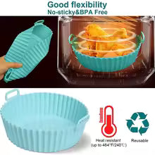Pack of 2 Silicone Air Fryers Tray Reusable