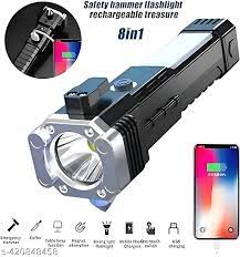 Rechargeable Flashlight With Hammer Glass